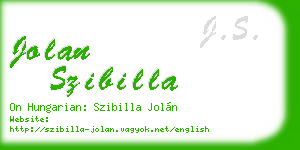 jolan szibilla business card
