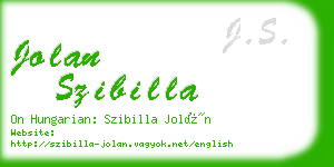 jolan szibilla business card